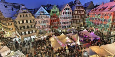 Schokoladenmarkt am Marktplatz in Tübingen